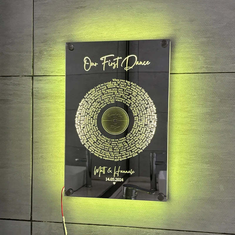 LED Disc Mirror With Personalized Name-LED Solar Fairy Lights