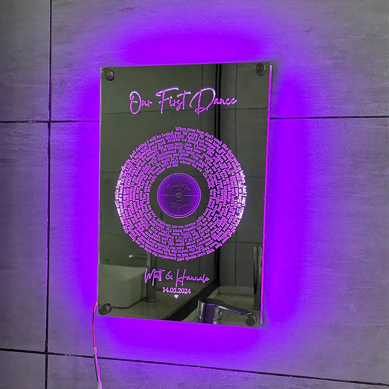 LED Disc Mirror With Personalized Name-LED Solar Fairy Lights