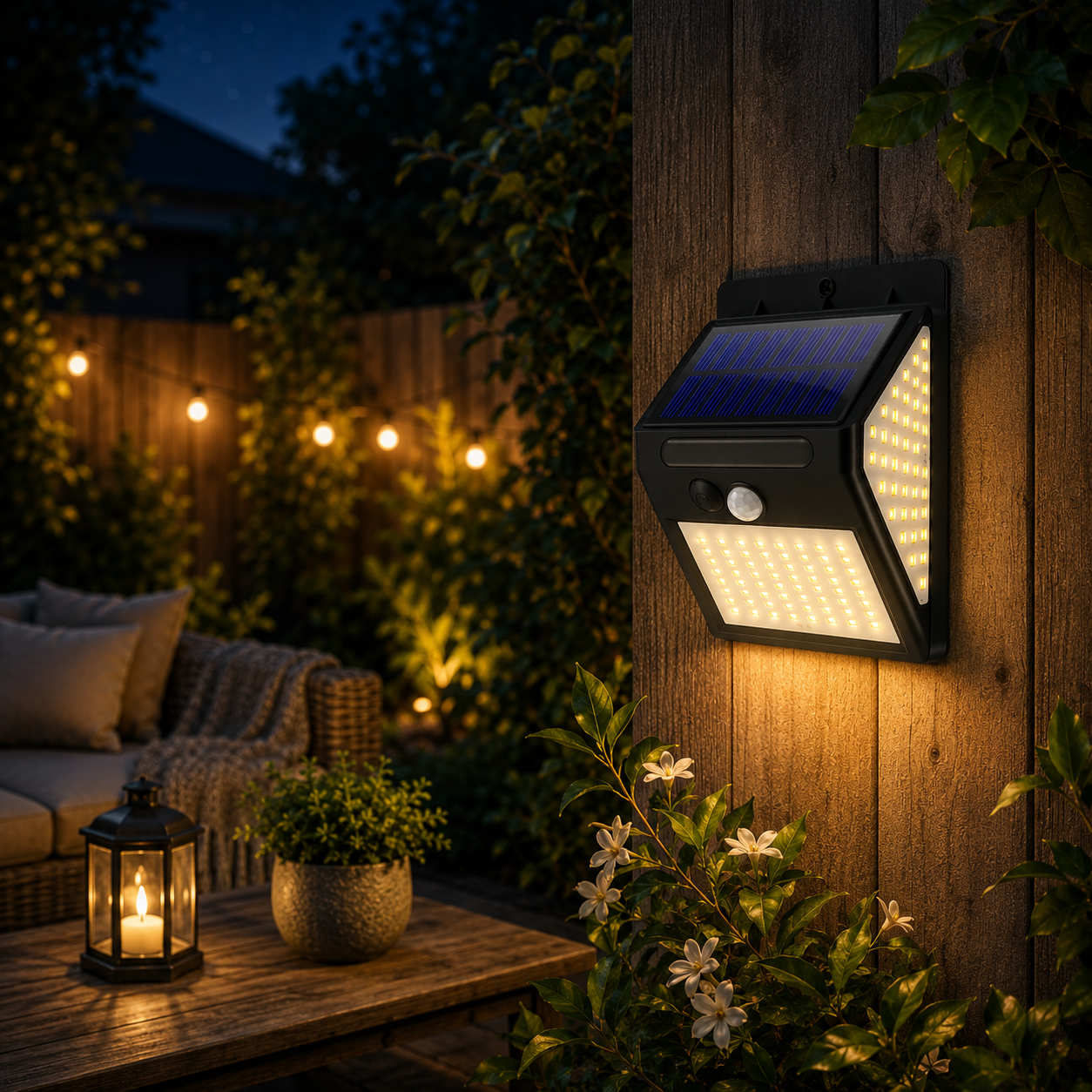 144 Led Outdoor Motion Sensor Solar Lamp