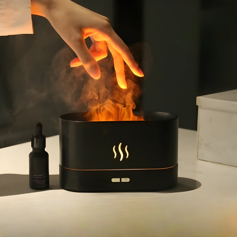 Flame Aroma Diffuser Organic Plant Essential Oil Set-LED Solar Fairy Lights