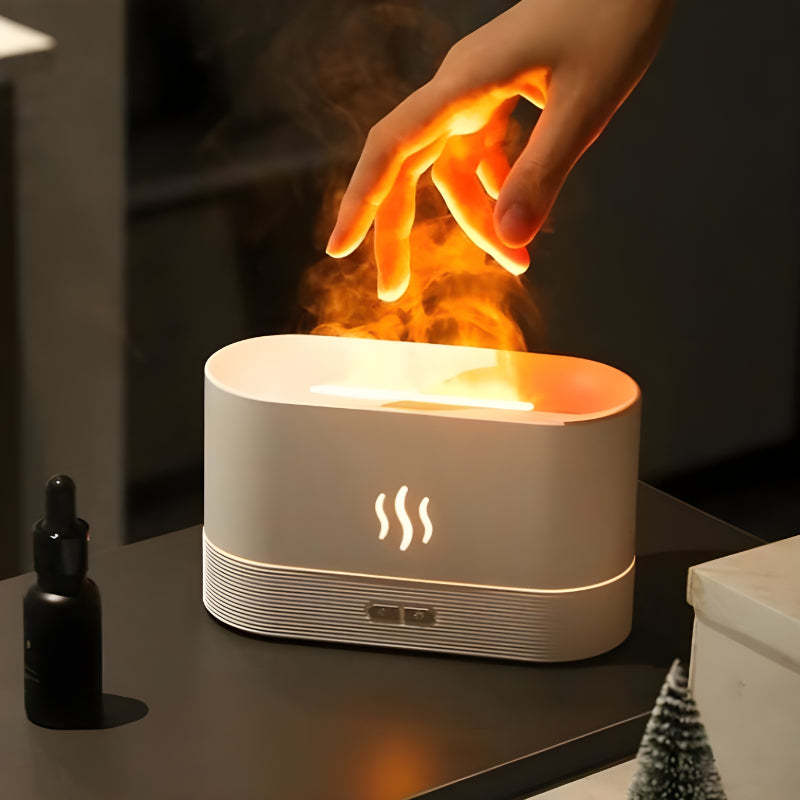 Flame Aroma Diffuser Organic Plant Essential Oil Set-LED Solar Fairy Lights