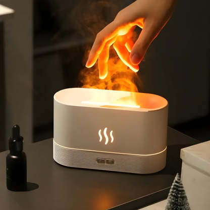 Flame Aroma Diffuser Organic Plant Essential Oil Set-LED Solar Fairy Lights