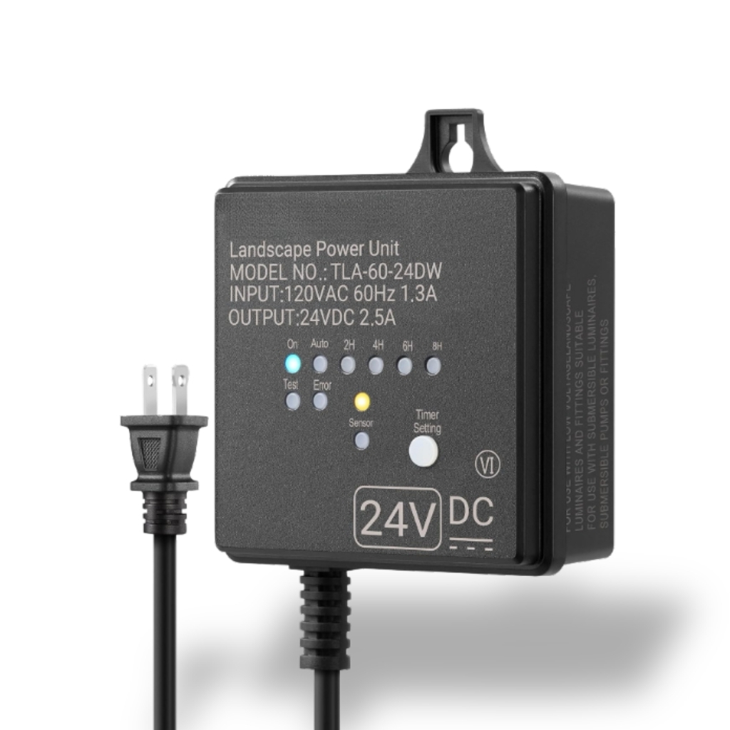 Outdoor Low Voltage Transformer With Timer And Photocell Light Sensor