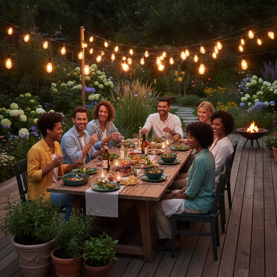 LED Outdoor String Lights With Edison Shatterproof Bulbs