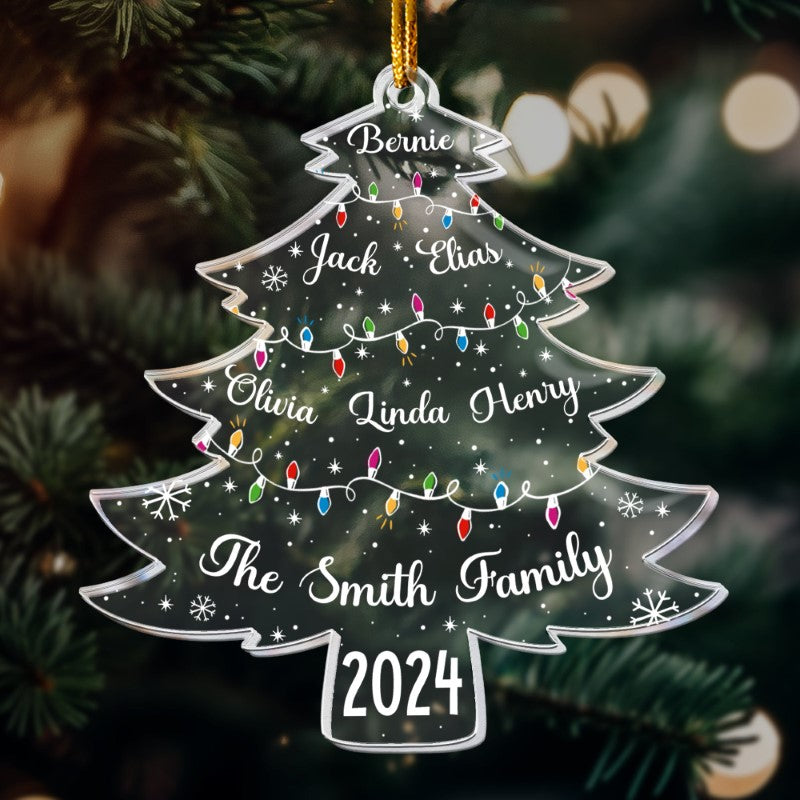 Personalized Christmas Tree Acrylic Ornament With LED Lights-LED Solar Fairy Lights