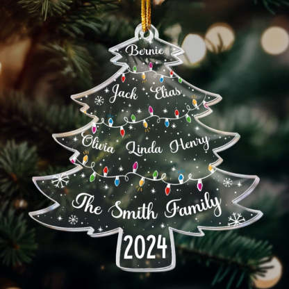 Personalized Christmas Tree Acrylic Ornament With LED Lights-LED Solar Fairy Lights