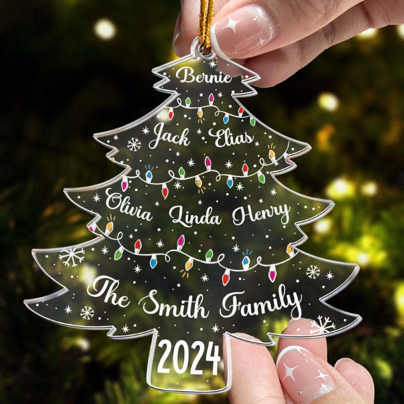 Personalized Christmas Tree Acrylic Ornament With LED Lights-LED Solar Fairy Lights