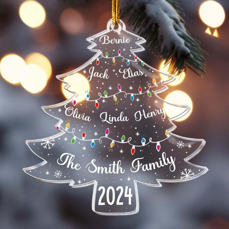 Personalized Christmas Tree Acrylic Ornament With LED Lights-LED Solar Fairy Lights