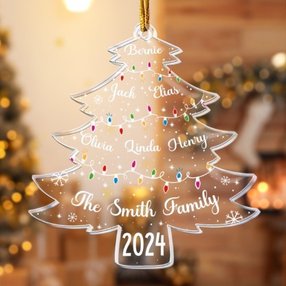 Personalized Christmas Tree Acrylic Ornament With LED Lights-LED Solar Fairy Lights