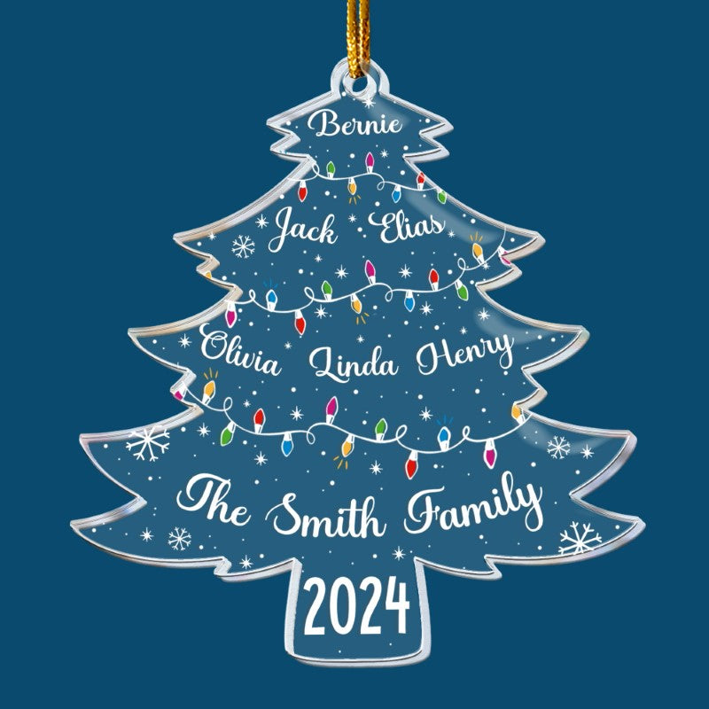 Personalized Christmas Tree Acrylic Ornament With LED Lights-LED Solar Fairy Lights