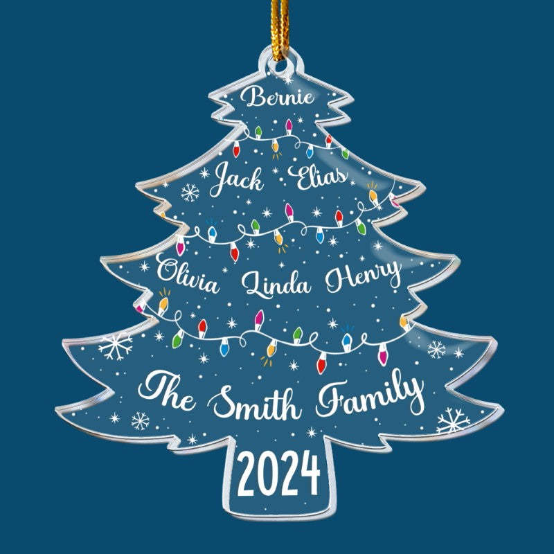 Personalized Christmas Tree Acrylic Ornament With LED Lights-LED Solar Fairy Lights