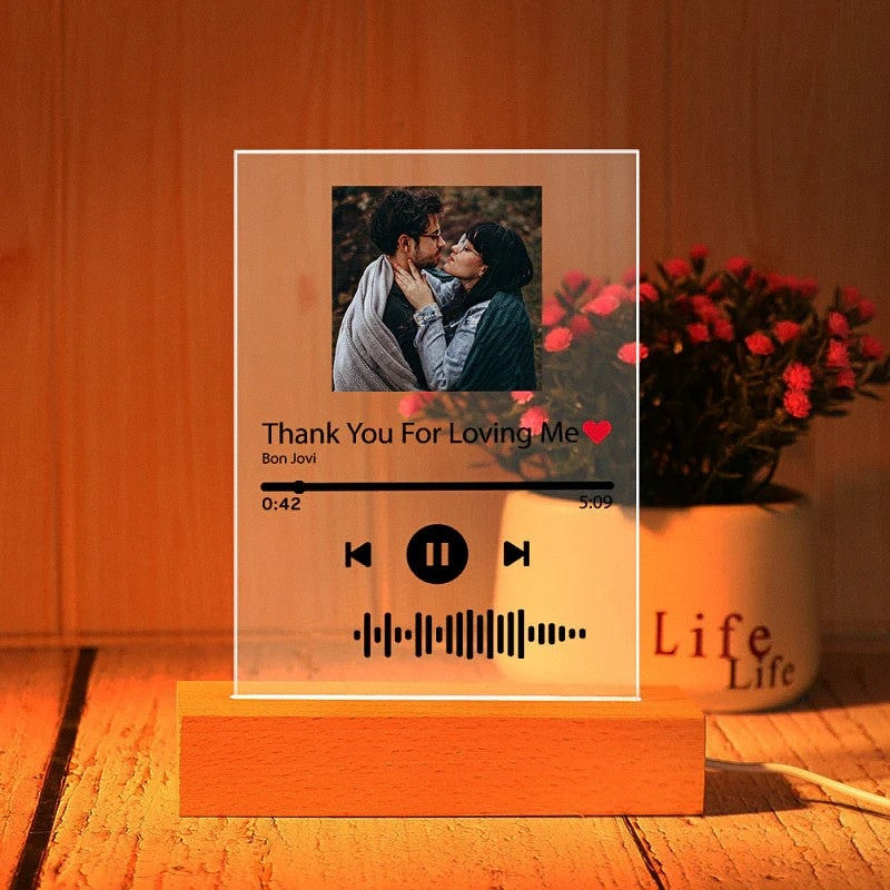 Personalized Song And Name Acrylic Glass Gift-LED Solar Fairy Lights