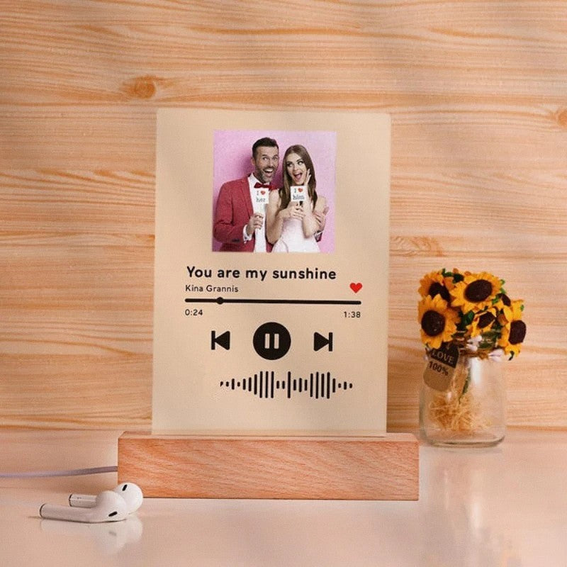 Personalized Song And Name Acrylic Glass Gift-LED Solar Fairy Lights