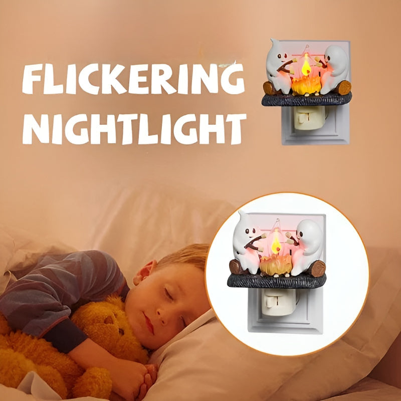 Phantom Campfire Nightlight With Flickering Flame-LED Solar Fairy Lights