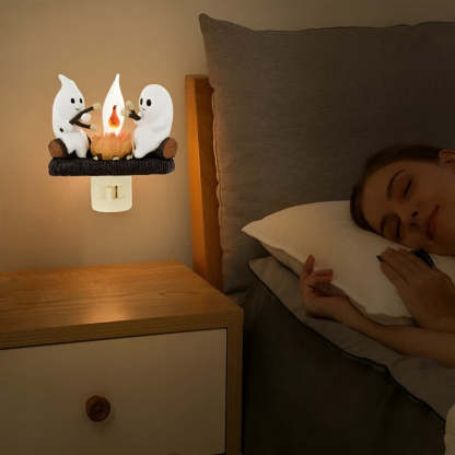 Phantom Campfire Nightlight With Flickering Flame-LED Solar Fairy Lights
