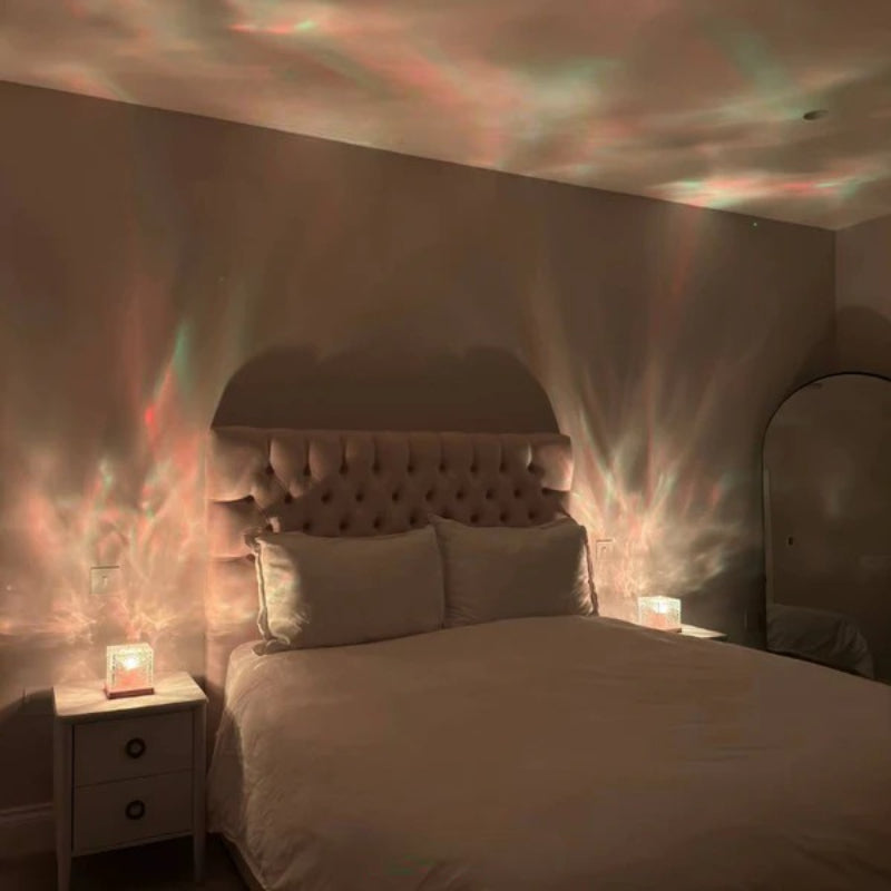 Rotating Water Ripple Night Light Aura Lamp-LED Solar Fairy Lights