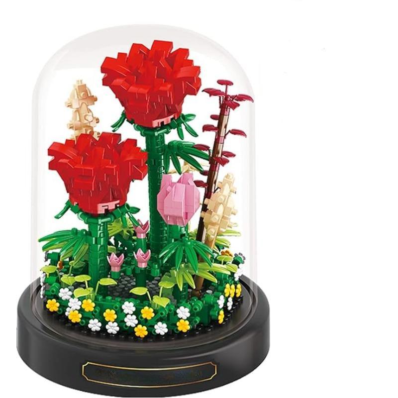 Sunlit Blooms Mini Brick Display - Solar Flame Torch