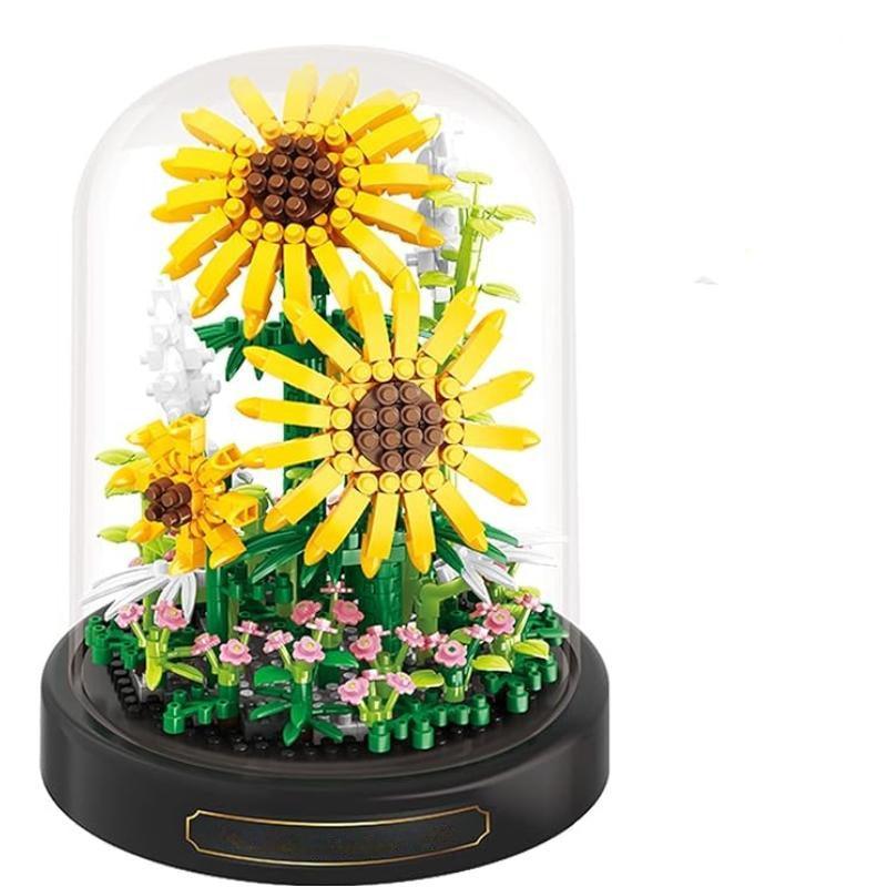 Sunlit Blooms Mini Brick Display - Solar Flame Torch