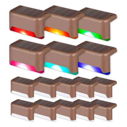 Multicolor Solar Deck Lights Outdoor Waterproof LED