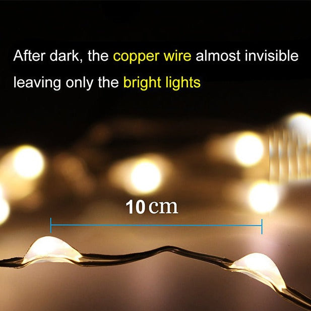 Solar String Christmas Lights Solar Powered Waterproof Fairy Lights 8 Modes-LED Solar Fairy Lights