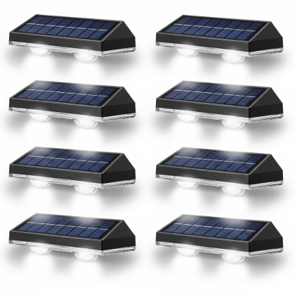 Solar Fence Lights Outdoor 8 Pack Waterproof LED 3 Mode