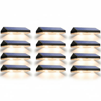 Solar Fence Lights Outdoor 8 Pack Waterproof LED 3 Mode