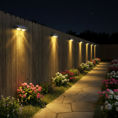 Solar Fence Lights Outdoor 8 Pack Waterproof LED 3 Mode