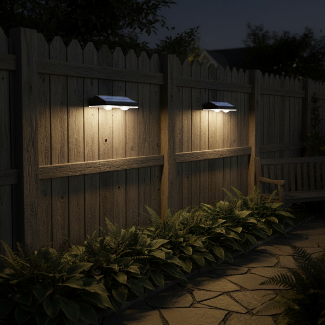 Solar Fence Lights Outdoor 8 Pack Waterproof LED 3 Mode