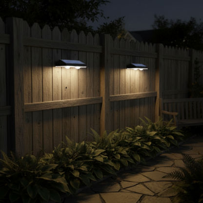 Solar Fence Lights Outdoor 8 Pack Waterproof LED 3 Mode
