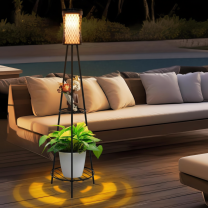 Outdoor Solar Floor Lamps with USB Charging