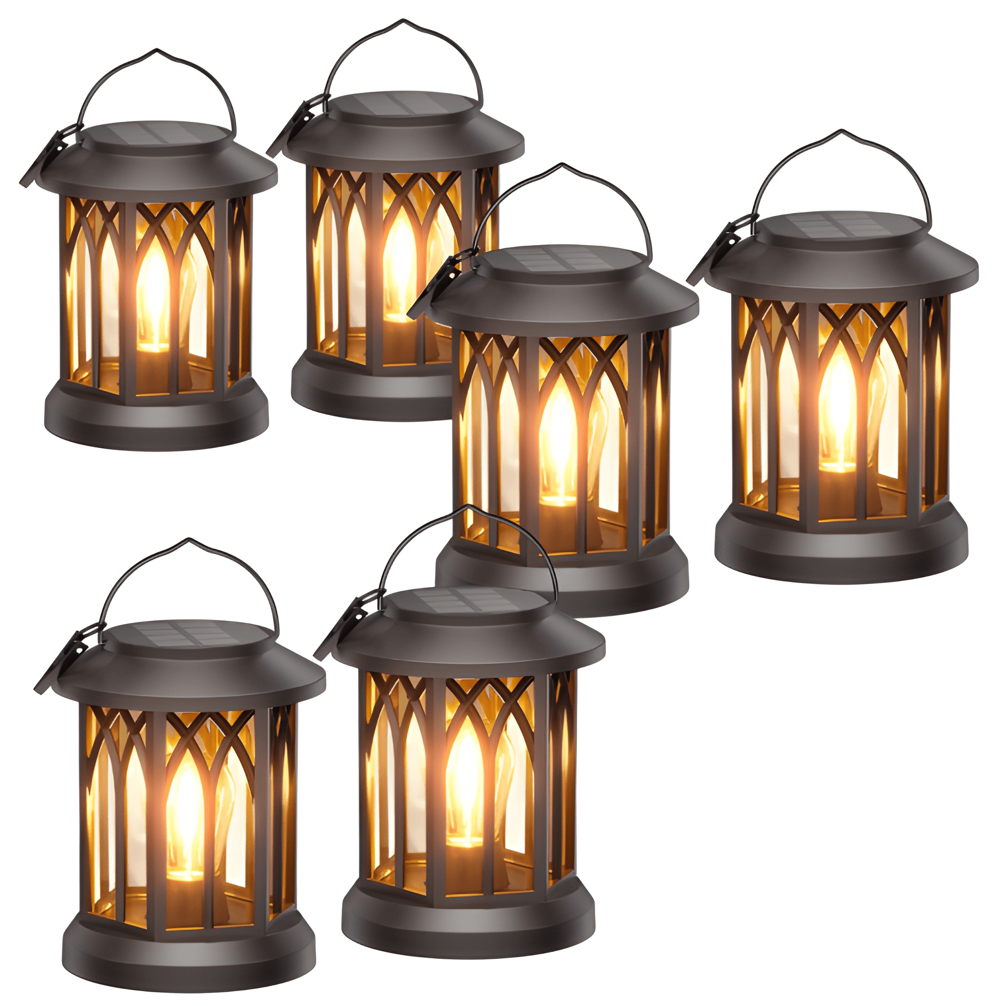 Outdoor Waterproof Solar Lanterns With Bright LED Hanging Lights