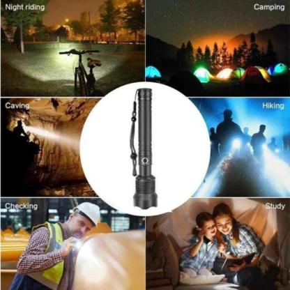 Rechargeable Tactical LED Flashlight-Solar Flame Torch