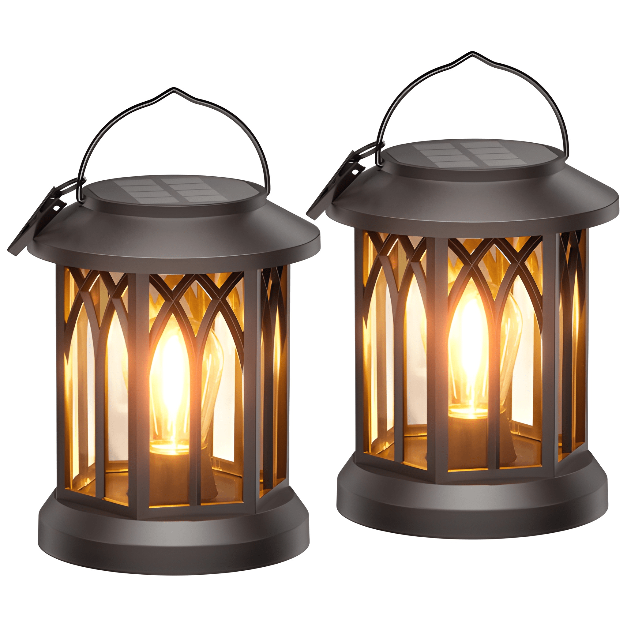 Outdoor Waterproof Solar Lanterns With Bright LED Hanging Lights