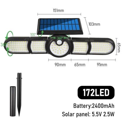 Five Heads LED Outdoor Solar Lamp-LED Solar Fairy Lights