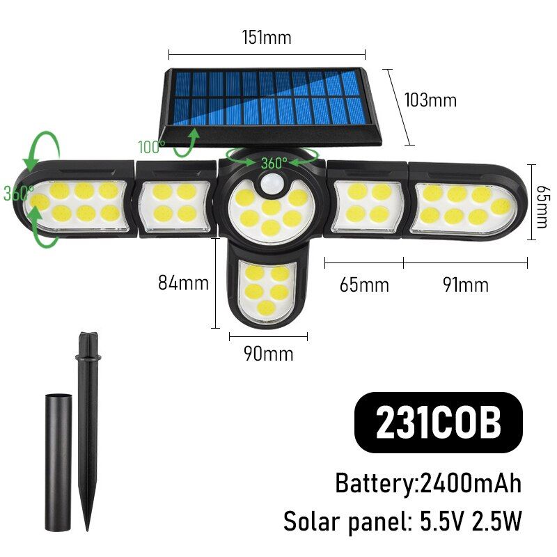 Six Heads LED Outdoor Solar Lamp-LED Solar Fairy Lights