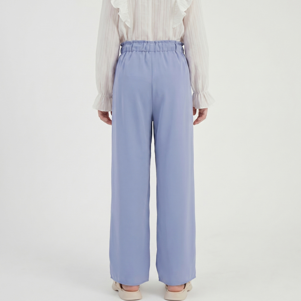 Spring And Summer Wear Loose Wide Palazzo Pants With Bow Accent For Girls