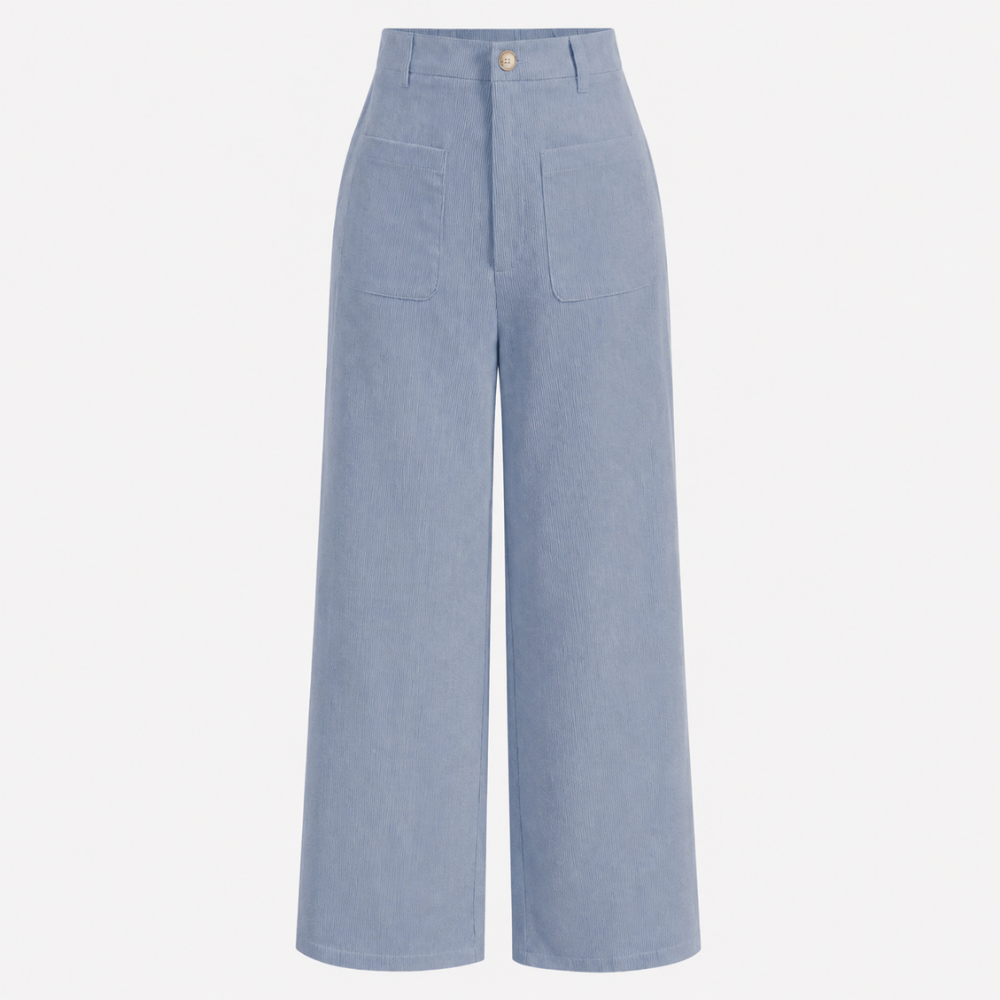 Women Casual High Waist Wide Leg Trousers With Pockets