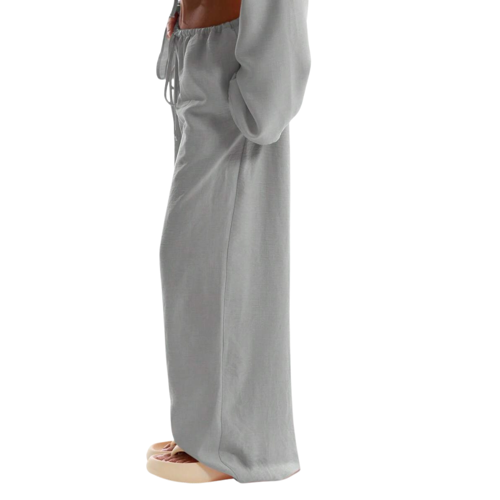 Casual Tie Front Drawstring Trousers For Women