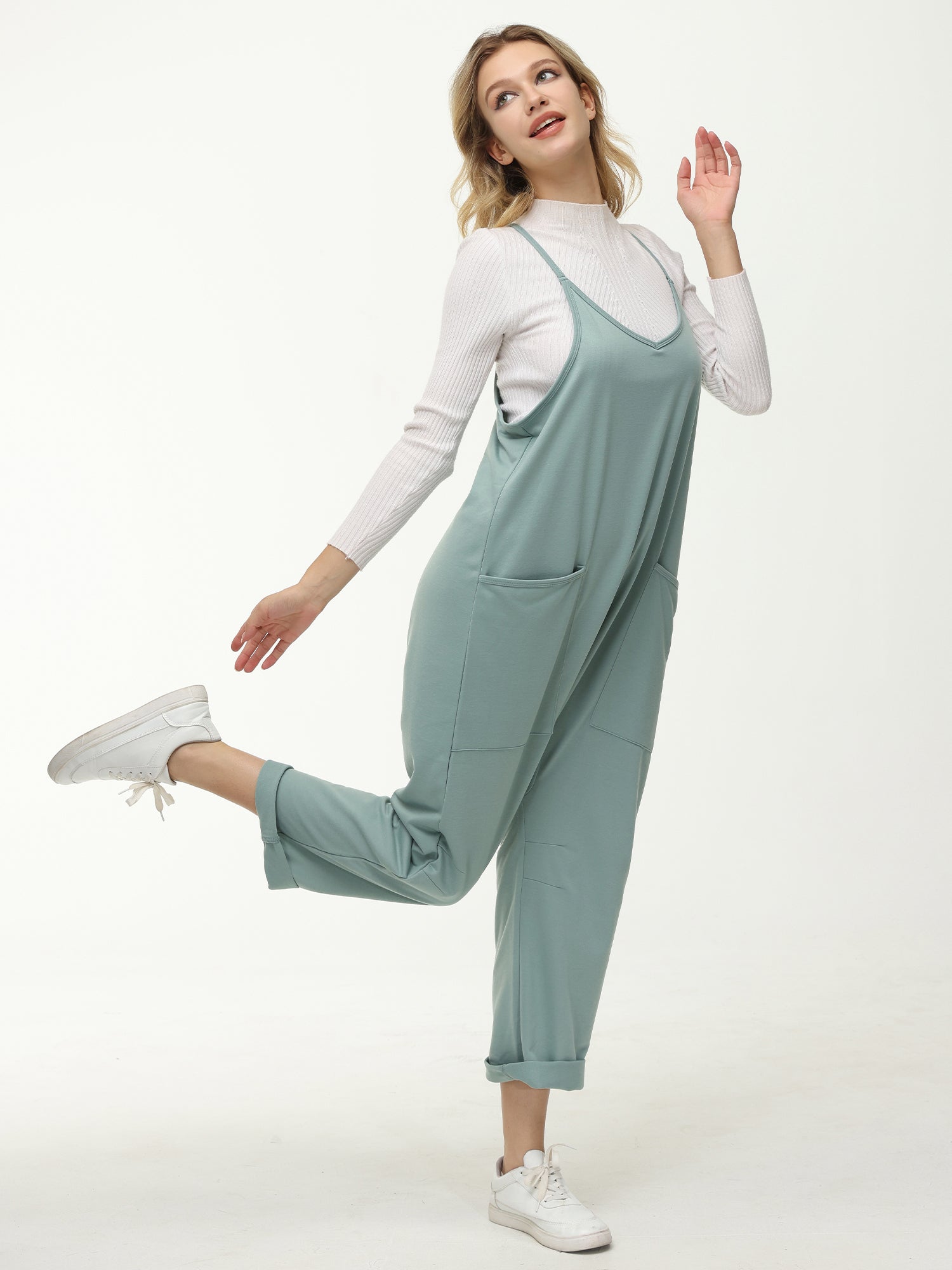 Women's Casual Wide Leg Comfy Jumpsuit-Legletic