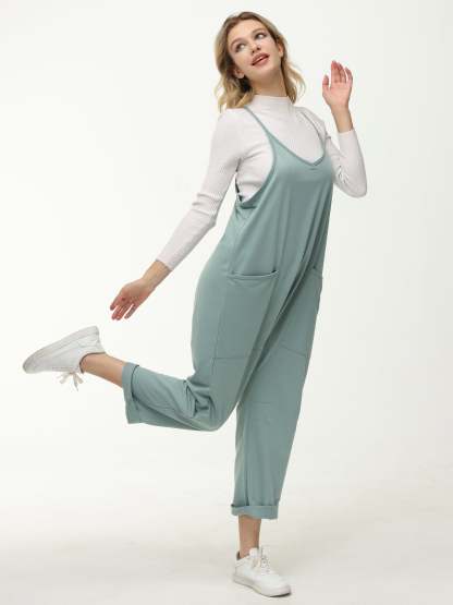 Women's Casual Wide Leg Comfy Jumpsuit-Legletic