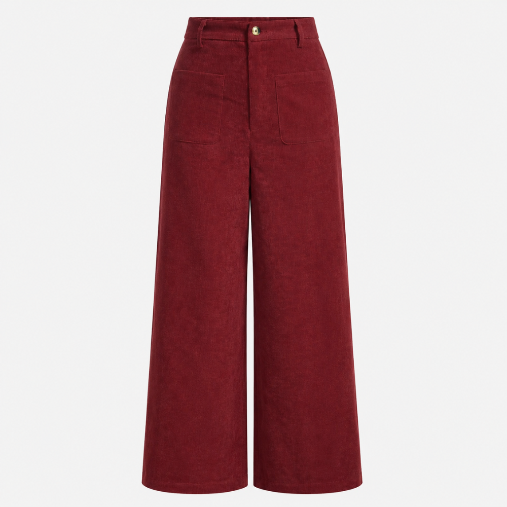 Women Casual High Waist Wide Leg Trousers With Pockets