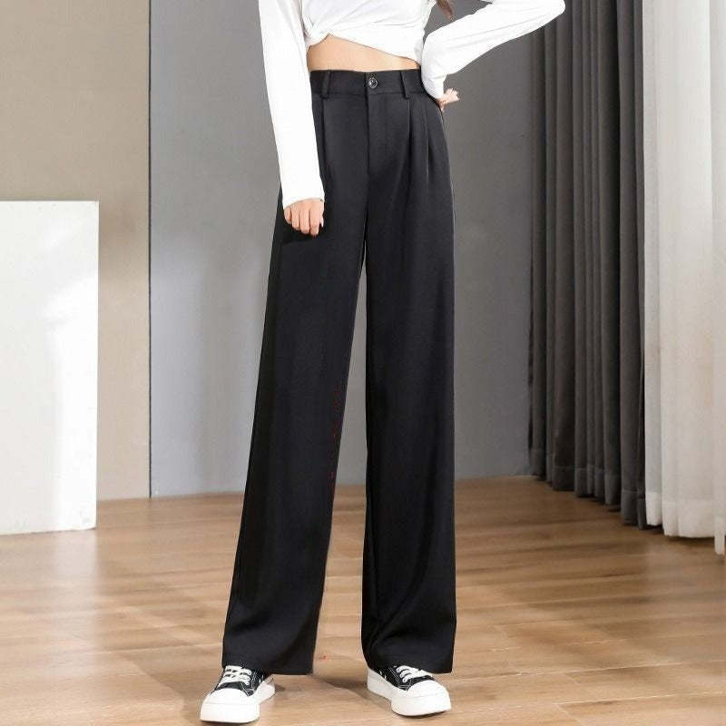 Baggy Office Wear Straight Pants-Legletic