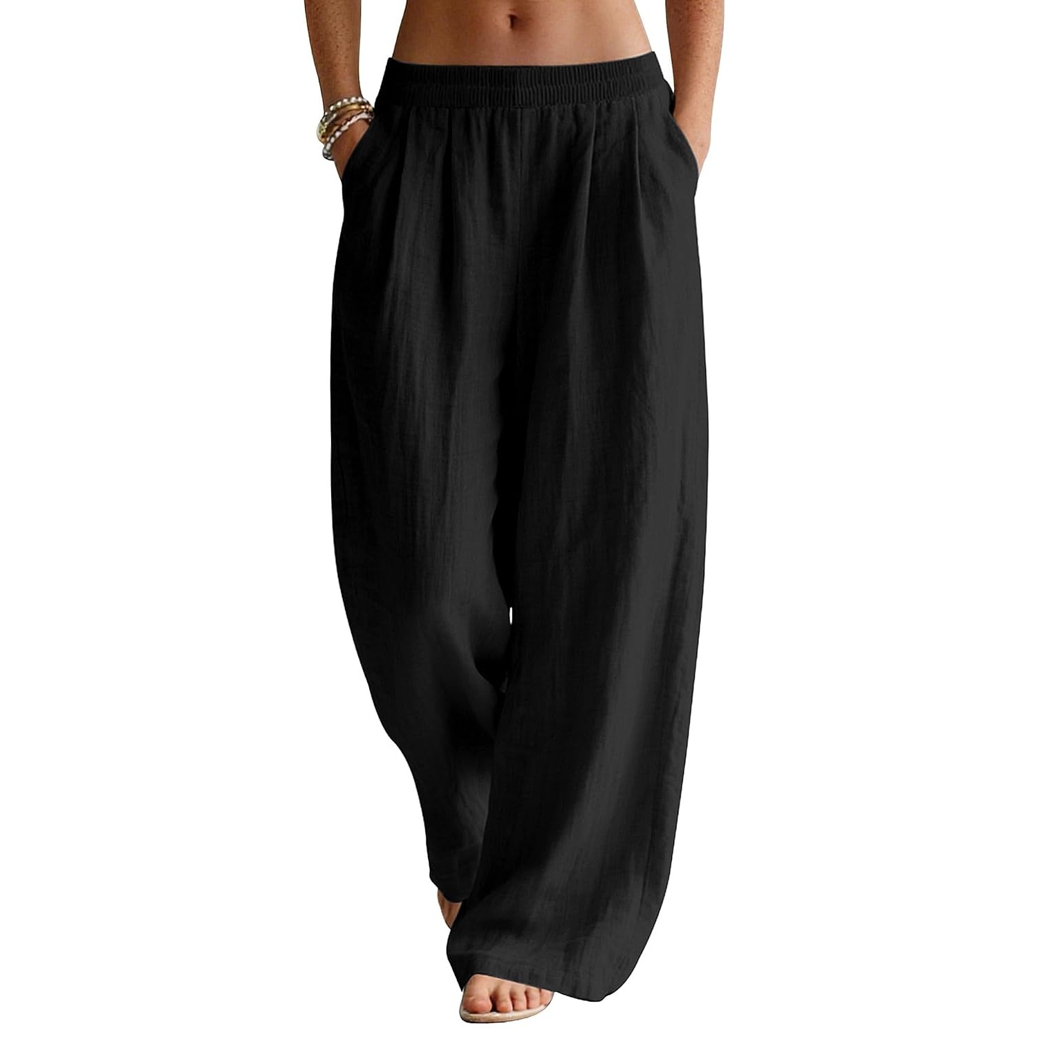 Casual Palazzo Pants With Pockets For Vacation Wear For Women