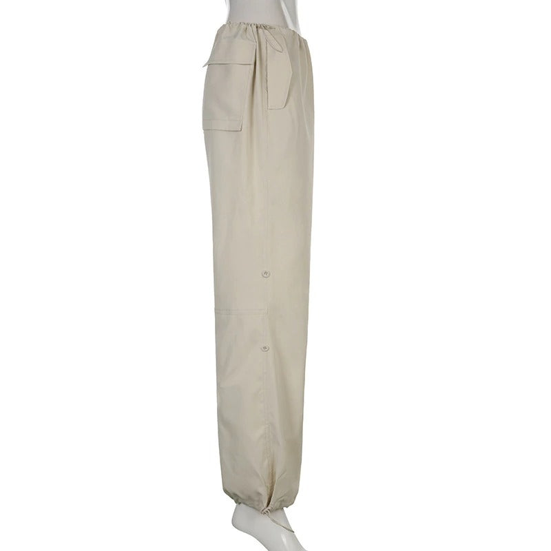 Women Solid Joggers Baggy Trouser Pants-Legletic