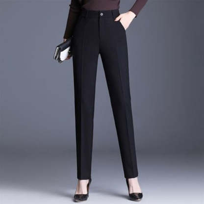 Casual Straight Fit High Waist Female Pants-Legletic