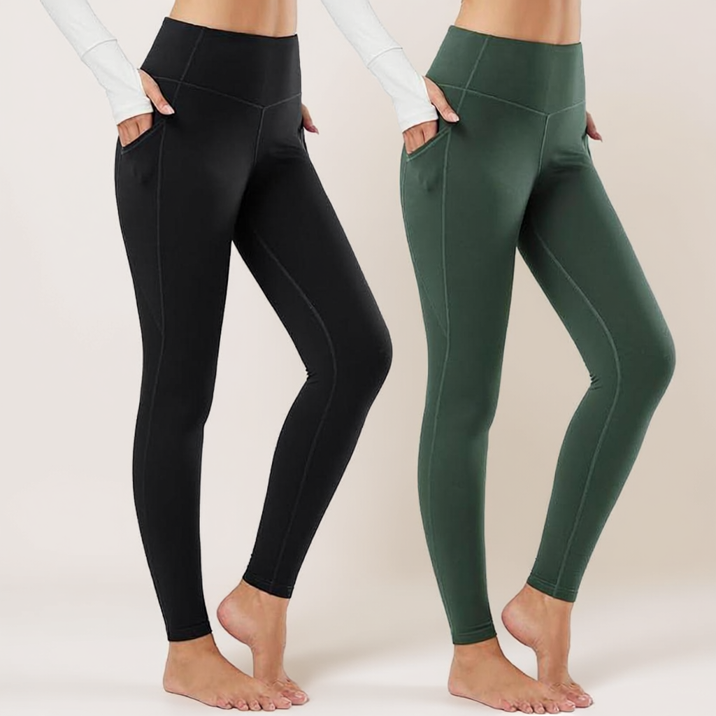 Pack Of 2 Warm Fleece Lined Yoga Pants