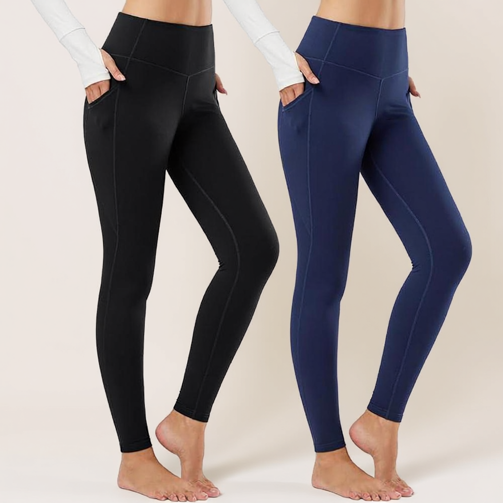 Pack Of 2 Warm Fleece Lined Yoga Pants