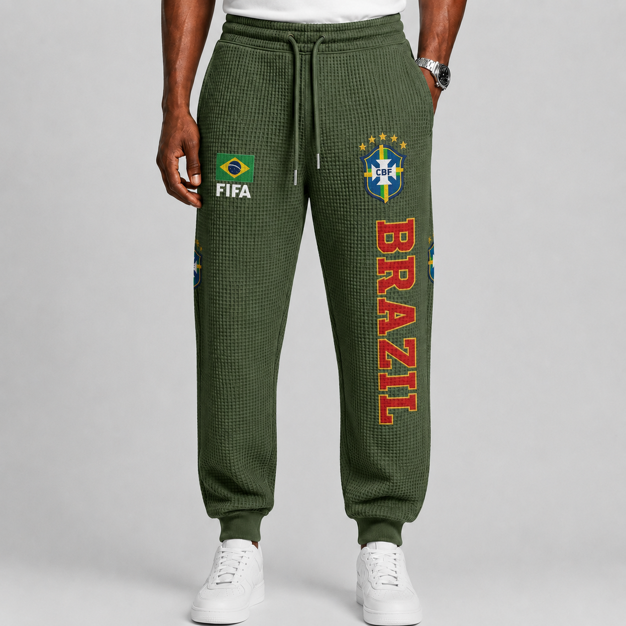 FIFA 2026 Brazil Printed Waffle Football Fan Pants