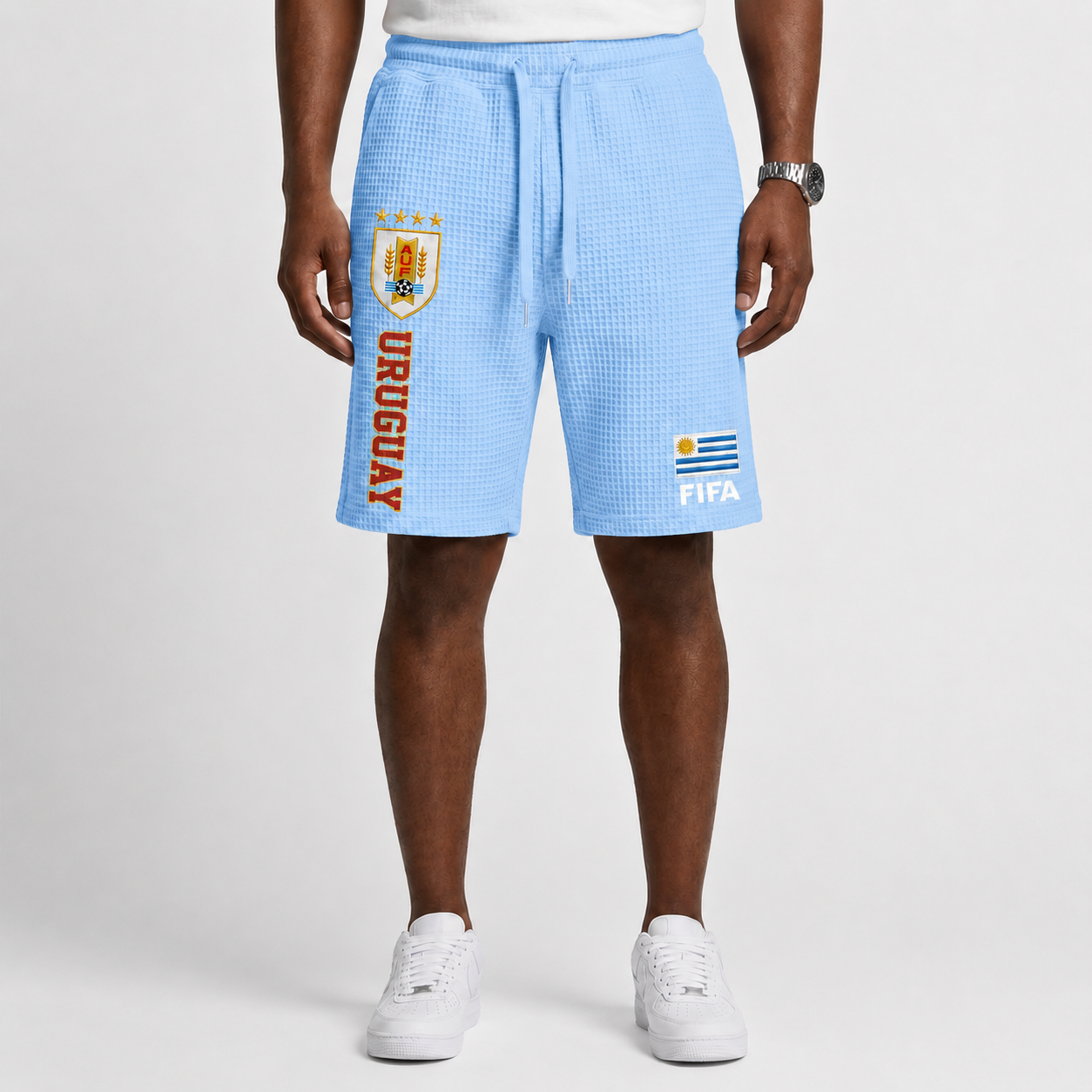 FIFA 2026 Uruguay Printed Waffle Football Fan Shorts