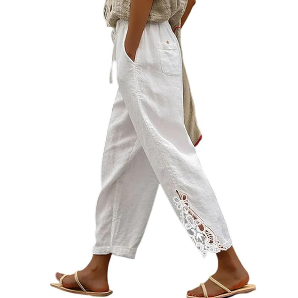 Casual Lightweight Drawstring Elastic Pants With Pockets